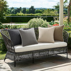 Pack of 2 Outdoor Weatherproof Cushion Covers Decorative Modern Throw Pillow Covers Decoration Polyster Linen-Look Pillowcases For Garden Sofa Living Room Bed Cushion Cover 45x45cm B-Beige