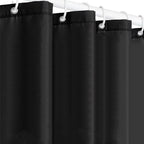 Shower Curtain for Bathroom, Water and Mould Resistant PEVA Bathroom Curtain with Grommets & 12 Hooks, Machine Washable, 180 x 180 cm (71 x 71 Inch), Black