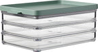 Meat Fridge Storage Containers 3 Layers - Container with Lid for Meat - Fridge Container for Kitchen Storage & Organization - Dishwasher-safe - 3 x 500 ml - Nordic sage