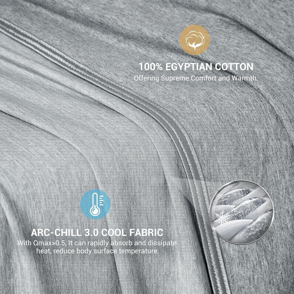 Cooling Blanket for Night Sweats, Q-Max 0.5 Arc-Chill 3.0 Cool Fiber Summer Throw for Bed Sofa Chair Travel Adult Kids Hot Sleeper, Comfort, Lightweight, Twin/Double, 150x200cm, Gray