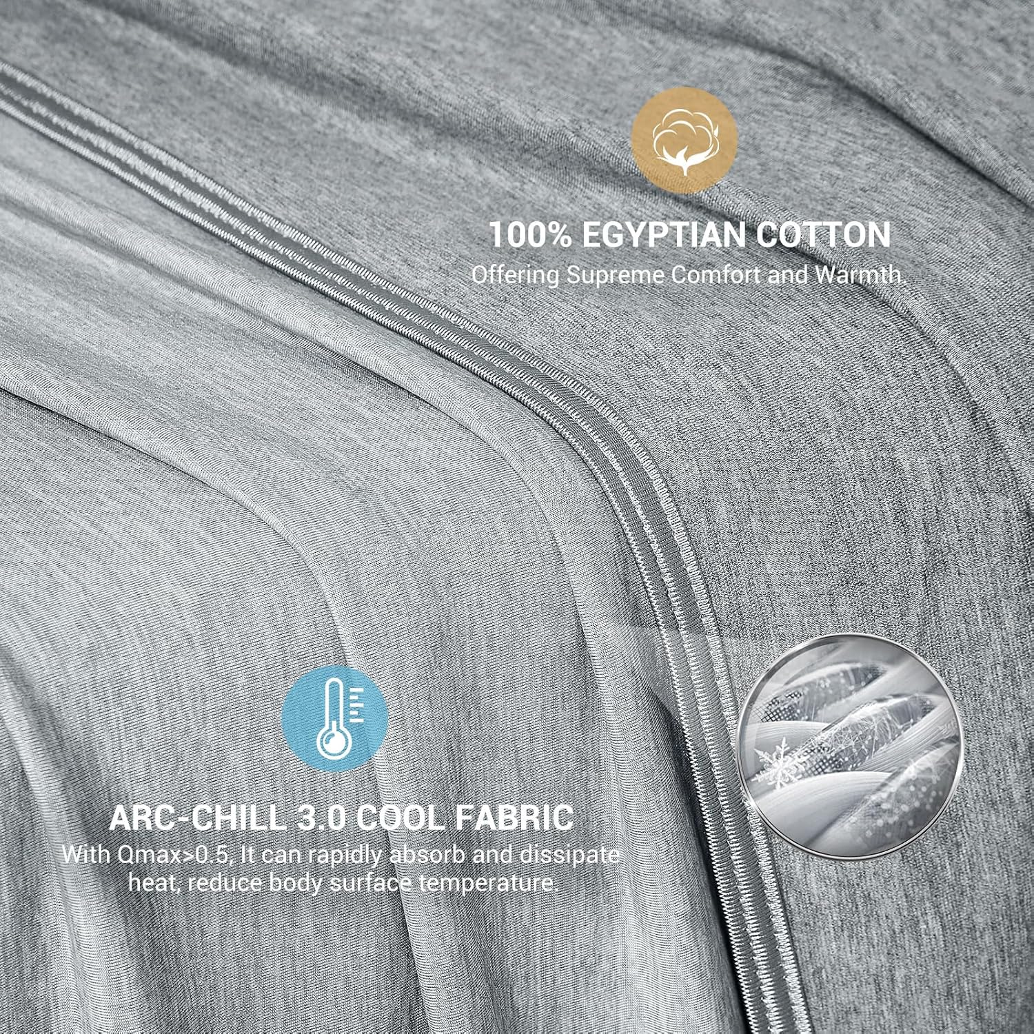 Cooling Blanket for Night Sweats, Q-Max 0.5 Arc-Chill 3.0 Cool Fiber Summer Throw for Bed Sofa Chair Travel Adult Kids Hot Sleeper, Comfort, Lightweight, Twin/Double, 150x200cm, Gray