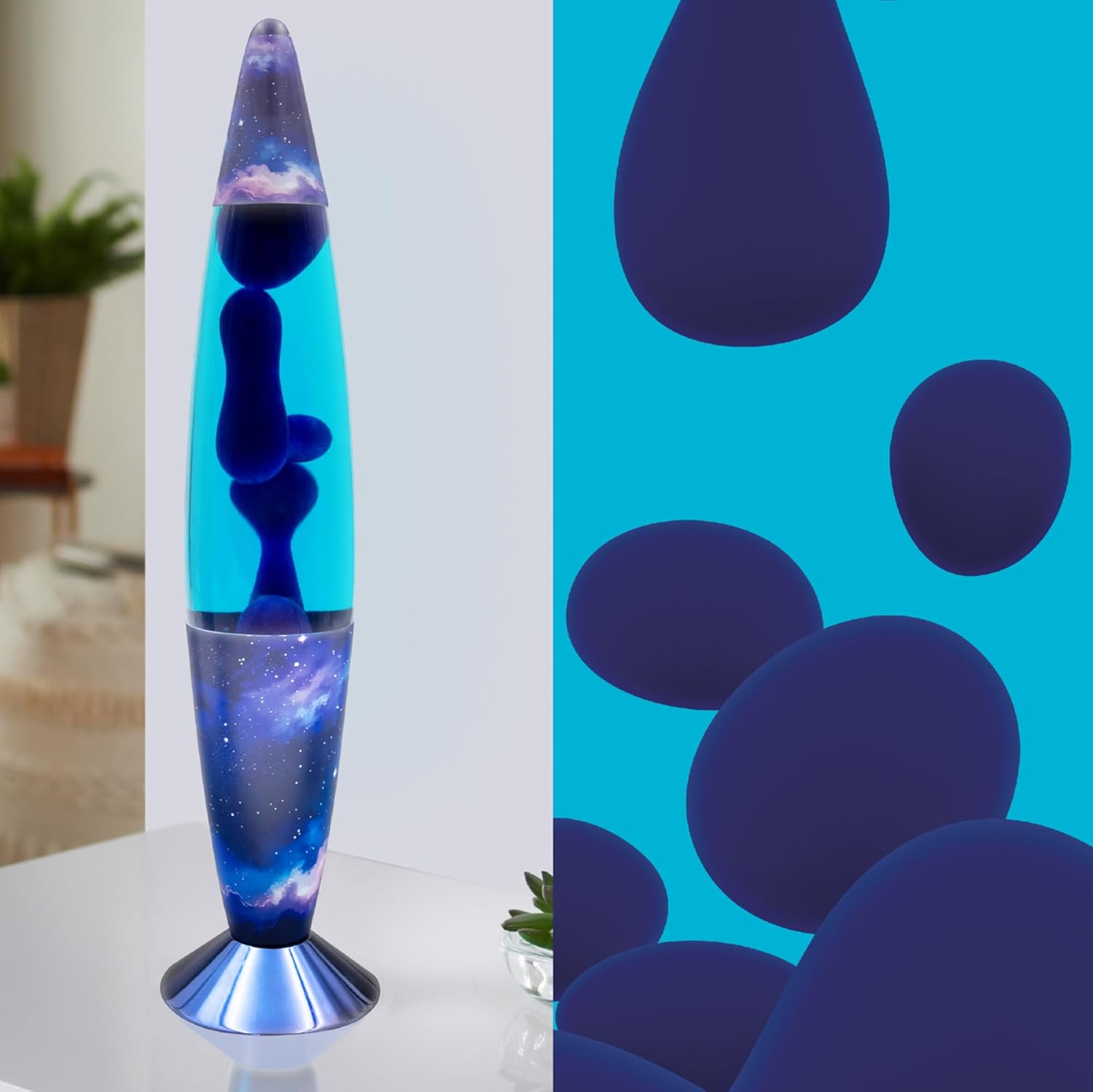 49009 Galaxy Lava Lamp/Matte Pattern Base/Retro Nostalgia/Relaxing Mood Light / 16 Inch Height