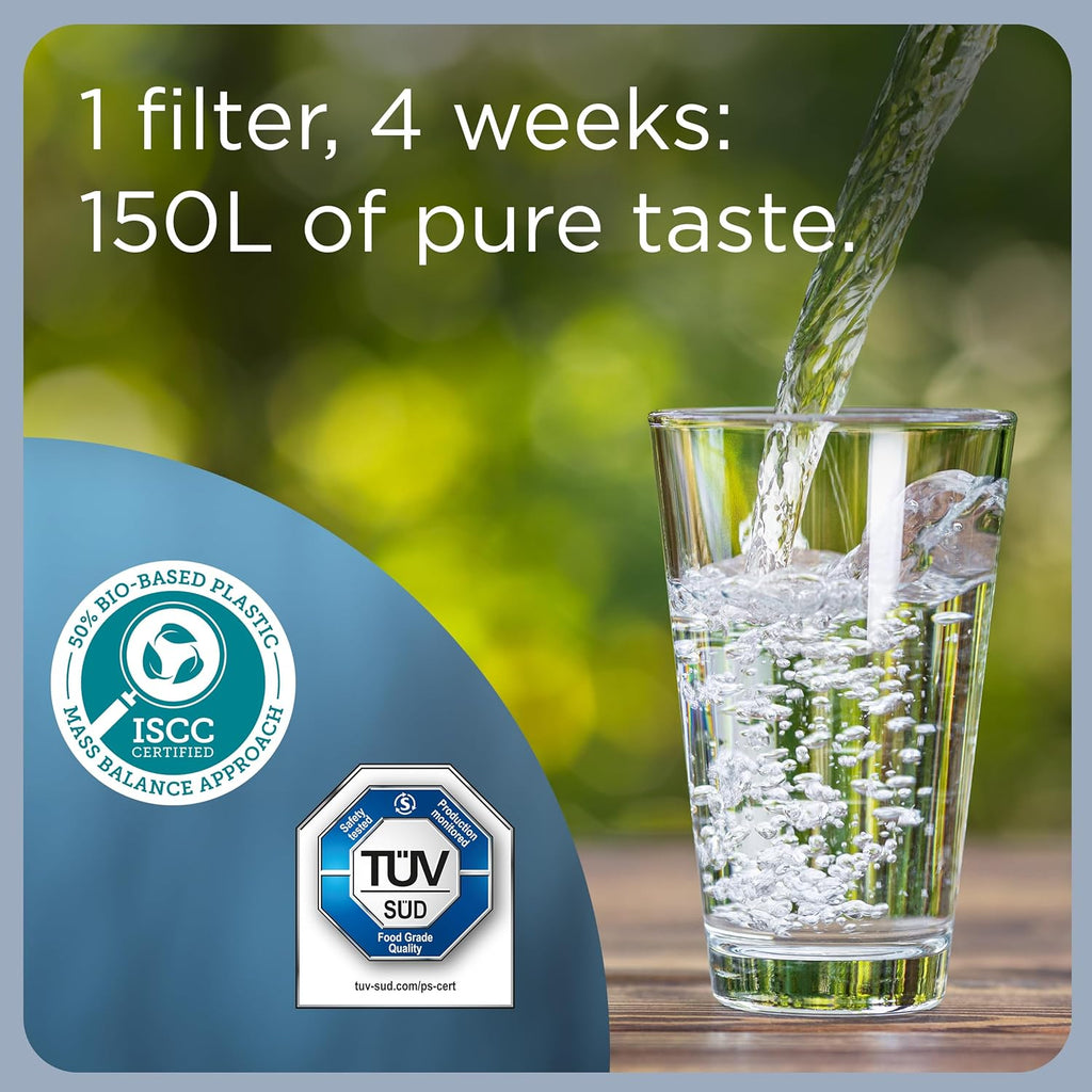 Marella XL Water Filter Jug Blue (3.5L) incl. 1x MAXTRA PRO Pure Performance cartridge - large-volume jug with digital LTI and Flip-Lid - now in sustainable Smart Box packaging