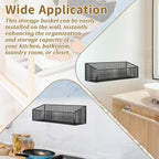 Generic Hanging Wall Basket Metal Hanging Rack Wall Mount Pantry Organizer Rack Fruit Wire Basket for Kitchen Onion Potato Vegetable, Large