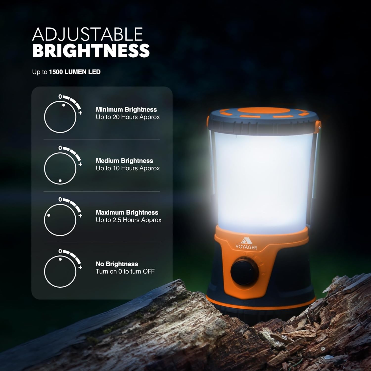 LED Camping Lantern – 1500 lm Camping Light Lamp, Up to 40 Hours Battery ( D Size ), Perfect Emergency Survival Kit Gear, Tough, Sturdy, Suited for Night Time Trips, Hiking, Camp - Orange