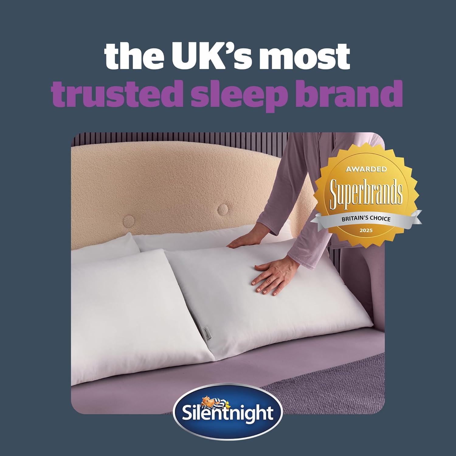 Deep Sleep Pillows 2 Pack – Medium Support Comfortable Hollowfibre Bed for Front, Back and Side Sleepers Machine Washable Hypoallergenic of Standard Size, White