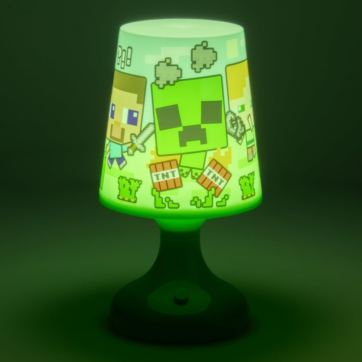 Paladone Minecraft Colour Phasing Table Lamp, Officially Licensed RGB LED Night Light for Kids and Gamers, Pop Culture and Gaming Merchandise