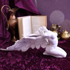 Angels Freedom Figurine 40cm, Resin, White, Angel Figurine, Kneeling Angel Design, Angelic Spiritual Decor, Cast in the Finest Resin, Painstakingly Hand-Painted