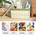 Collapsible Storage Bins 2 Pack 30L - Lidded Plastic Tote Container with Stackable Folding Utility Crate for Clothes, Toys, Books, Snacks, Shoes, Grocery - Green