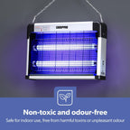 Geepas Electric Fly Killer & Bug Zapper | Powerful UV Light Indoor Insect Trap for Flies, Mosquitoes, Wasps | 50M² Coverage | Odourless & Low Noise | Plug-in Eco-Friendly Pest Control 20W