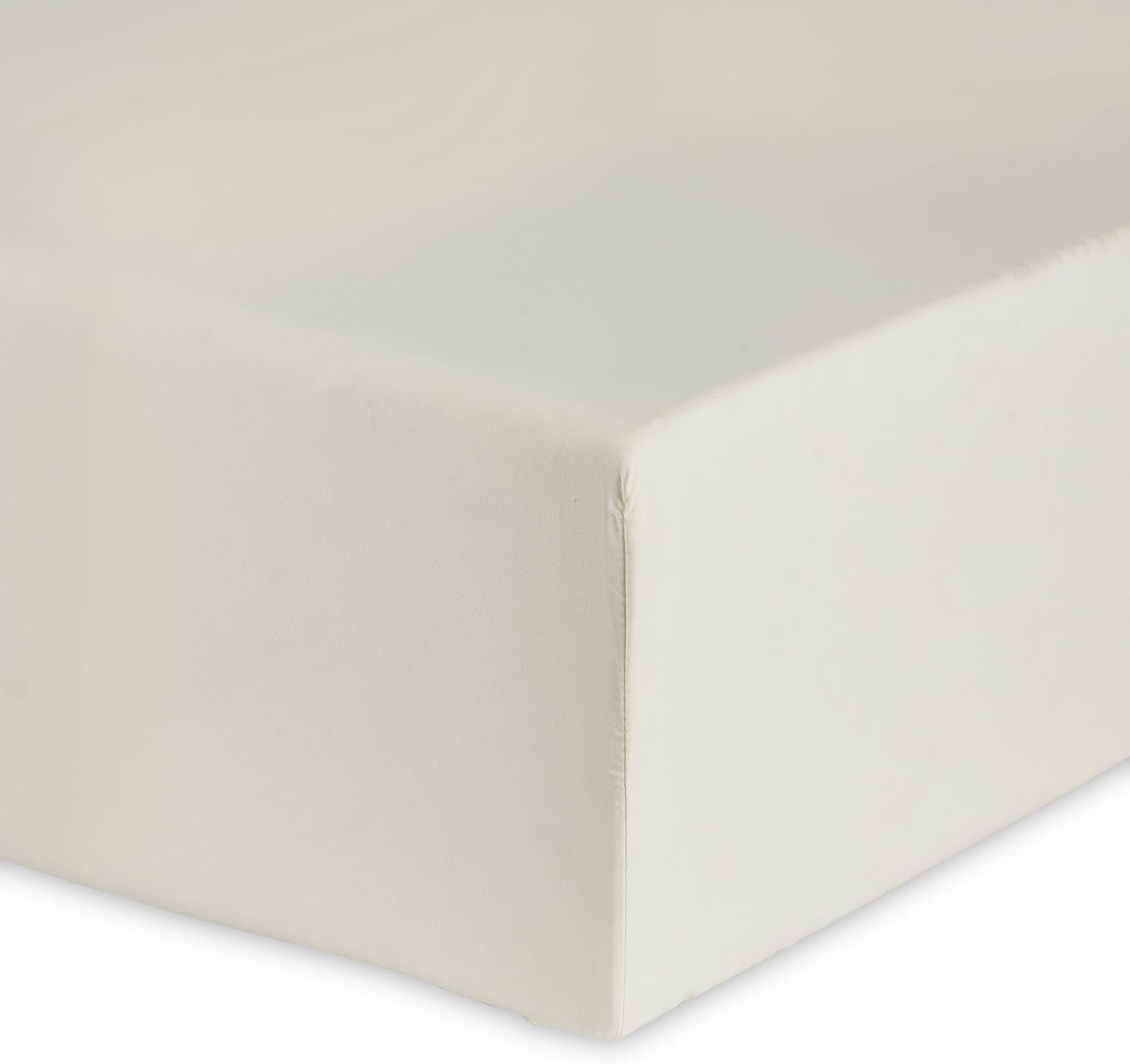Bedding Soft Microfibre Super King Fitted Sheet with 12 inch (30 cm) Deep Pocket, 180 x 200 cm, Cream