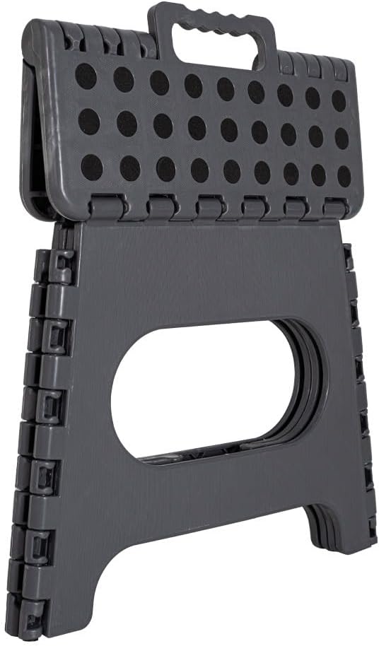 Strong Folding Step Stool 11 inch Sturdy Enough to Hold Upto 150KG Lightweight Foldable Step Stool for Adults and Kids - Opens with one Flip Great for Kitchen, Bathroom Bedroom