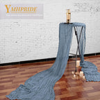 YMHPRIDE 2 Packs Cheesecloth Table Runner, 35"x120" Dusty Blue Rustic Gauze Fabric Boho Table Runner, Cheesecloth Wedding Table Decor Table Cloth for Wedding Party Bridal Shower Table Decorations