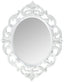 Kole Imports Oval Vintage Wall Mirror, White, 11.5 x 15 Inch