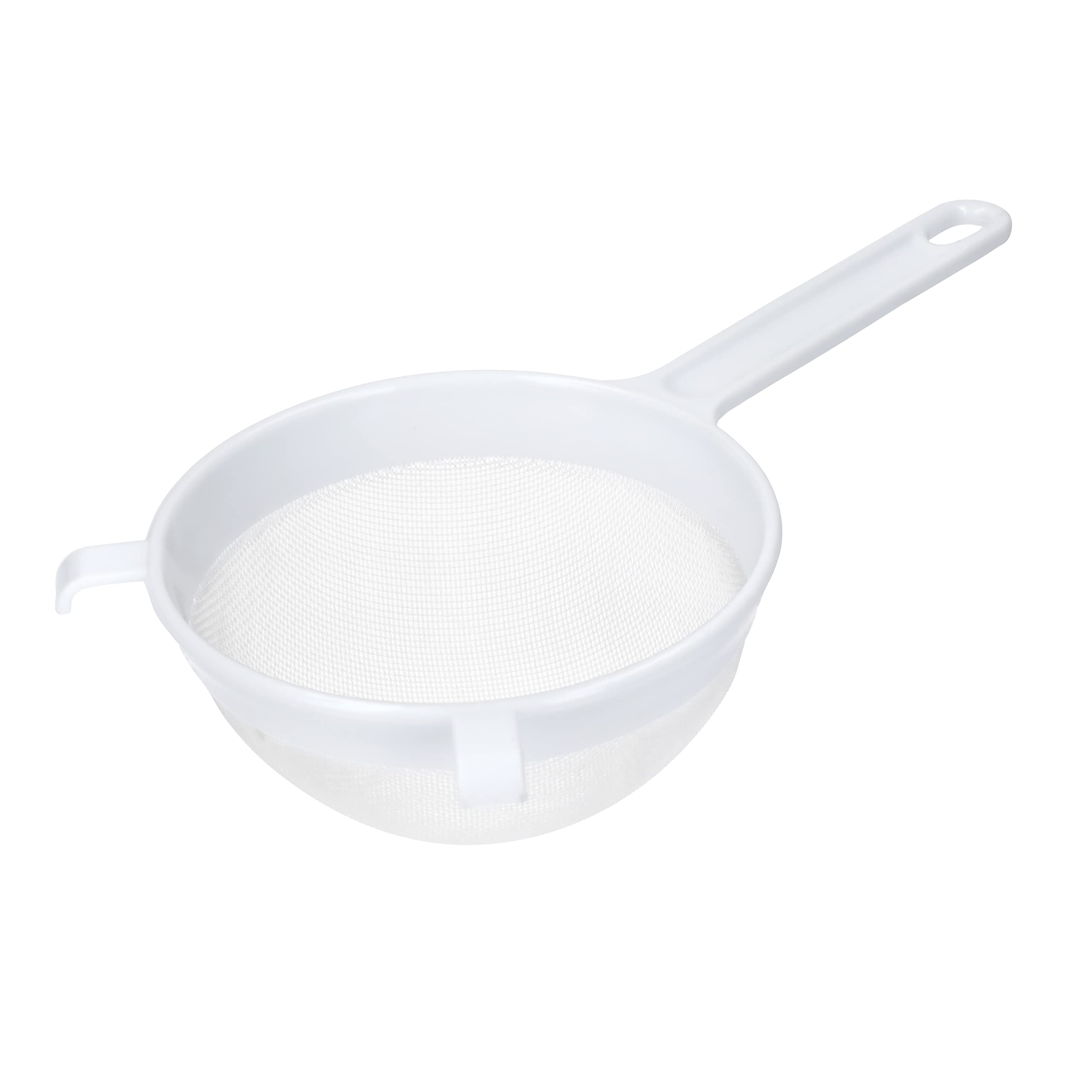 Plastic Sieve with Heat Resistant Nylon Mesh, Medium (15cm) White
