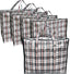 Large Laundry Bags Pack of 5 Storage Bags Reusable Laundry Bags with Zips Ideal for Moving House Clothing & Wardrobe Storage (60L x 25W x 50H cm)