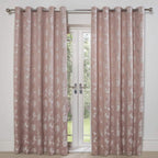 Emma Barclay Butterfly Meadow - Lined Eyelet Jacquard Curtains in Blush Pink - Width 66 x Drop 90" (168 x 228cm)