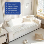 New Thick Sofa Covers Washable - Soft Corduroy Universal Sofa Cover 2 3 4 Seater, Non-Slip Couch Cover, Couch Seat Covers Sofa Slipcovers Furniture Protector for Living Room (White, 70x180cm)