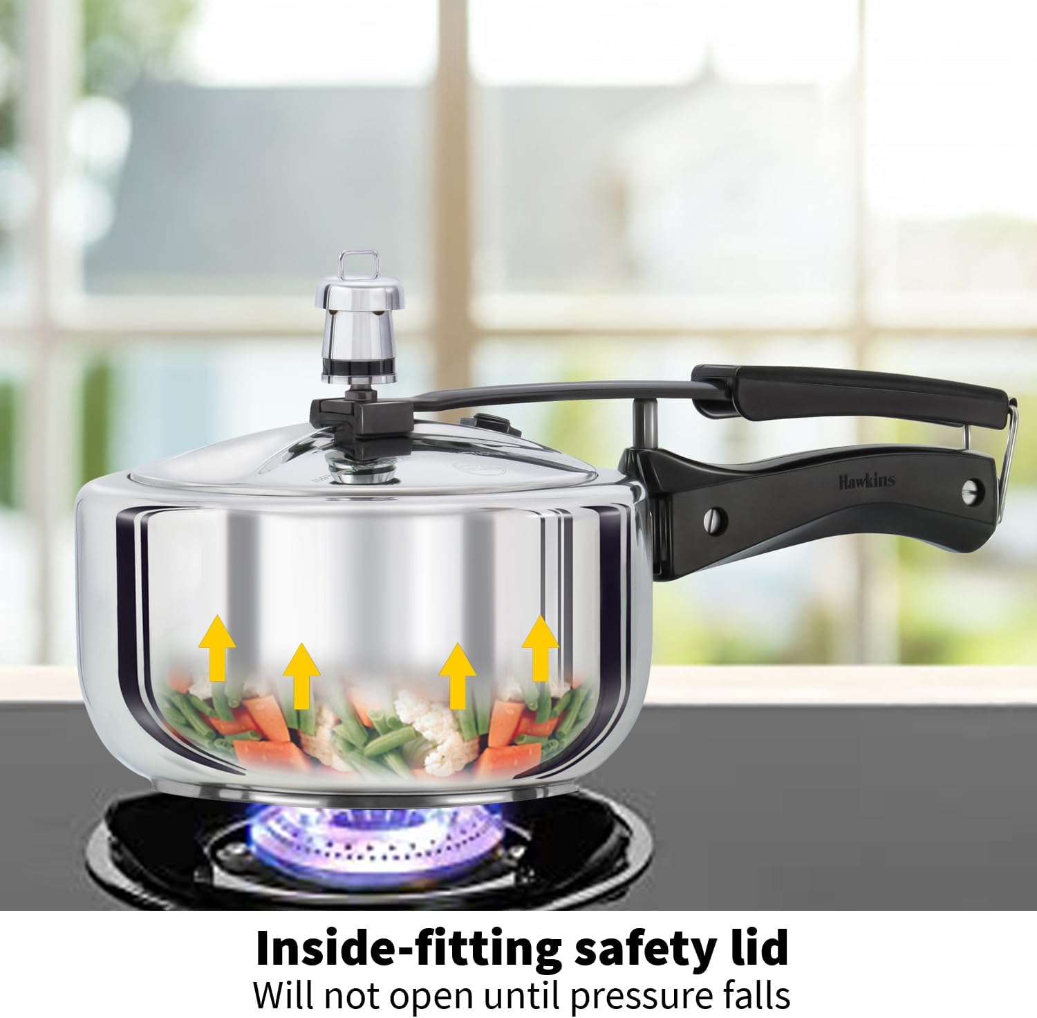Hawkins Stainless Steel Induction Compatible Pressure Cooker, 2 Litre, Silver (HSS20)