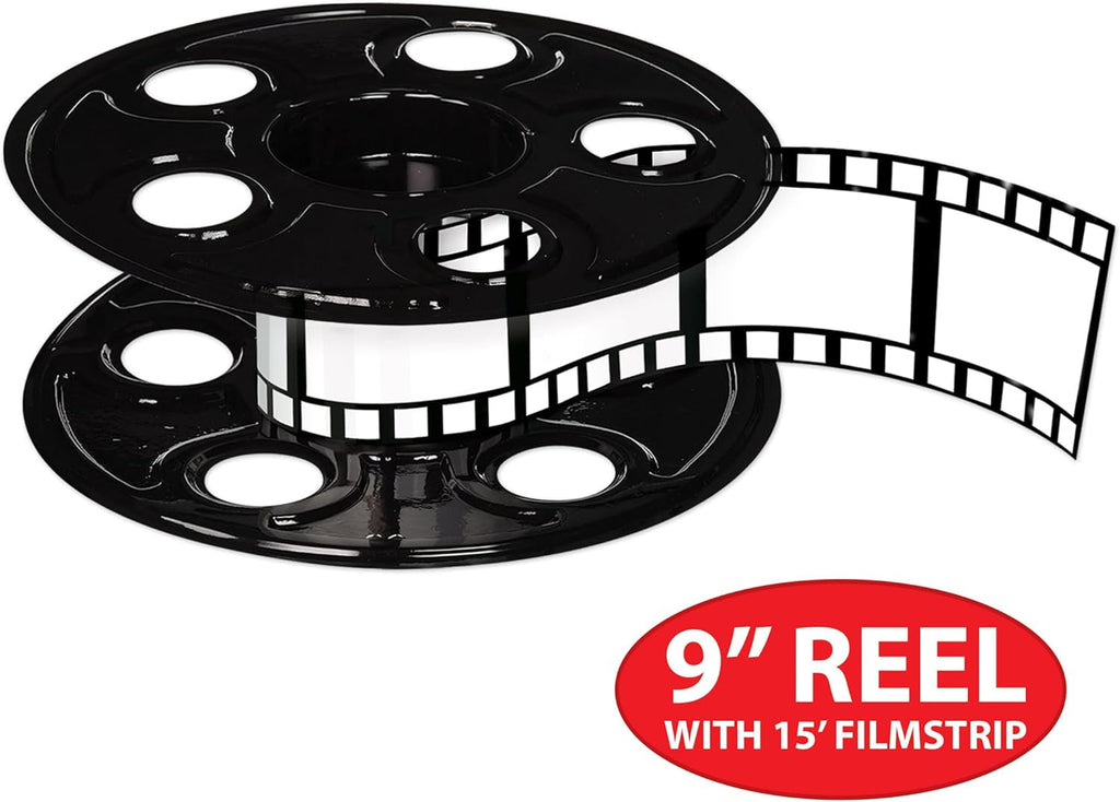 Beistle 50091 Movie Reel with Filmstrip Centerpiece Centrepiece, Cardboard, Multicolor