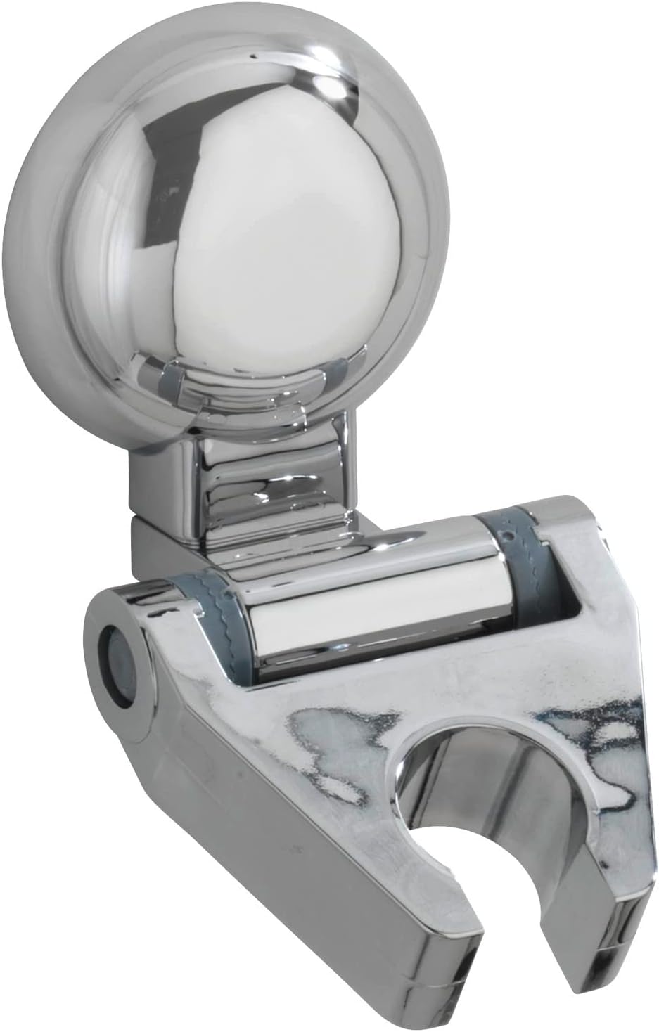 Cosmetic Tower Organizer, White, 3 Rotating Compartments, Chrome, 9 x 6 x 8 cm