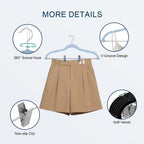 18 Packs Trouser Hangers, 42cm Velvet Skirt Hangers with Clips, Heavy-Duty Clothes Hangers, Non-Slip Coat Hangers for Shirts, Pants, Skirts, Dresses, Jackets, Coat - Blue