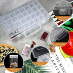Seed Storage Box, 64 Slots Plastic Seed Storage Organizer Box with Label Stickers and Tweezers, Independent Compartment Design for Vegetable, Fruits, Flower, Chili Seeds (64 Slots)