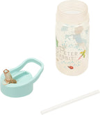 Peter Rabbit Classic Water Bottle with Flip up Straw 400ml –Official Merchandise by Polar Gear – Kids Reusable Non Spill BPA Free - Recyclable Plastic – For School Nursery Sports Picnic – Blue
