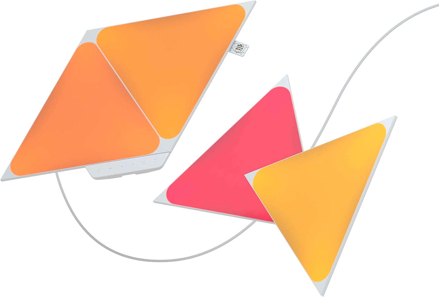 Shapes Triangle Starter Kit, 4 Smart Light Panels LED RGBW - Modular Wi-Fi Colour Changing Wall Lights, Works with Alexa Google Assistant Apple Homekit, for Room Decor & Gaming Main image