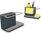 Caddy Kitchen Sink Area Organiser with Sponge Holder and Cloth Hanger - Grey