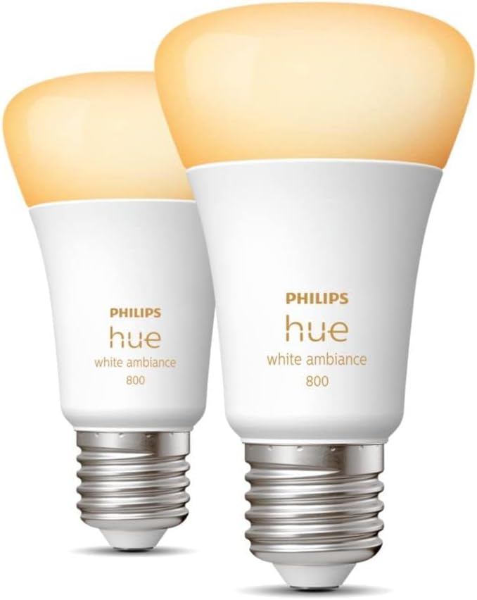 White Ambiance Smart Light Bulb 60W - 800 Lumen 2 Pack [E27 Edison Screw] with Bluetooth. Works with Alexa, Google Assistant and Apple Homekit. Secondary image