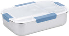 Stainless Steel Bento Lunch Box, 3 Compartments, Blue, 1300ml