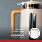 Pisa Stainless Steel Cafetière, Eight Cup, Latte, Gift Boxed, Cream