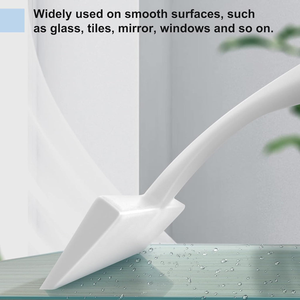 Shower Squeegee for Shower Glass Doors, Bathroom Squeegee for Shower, with No-Drilling Hanging Hook, Non-Slip Handle Silicone Squeegee for Mirror, Car, Window, Glass (White)