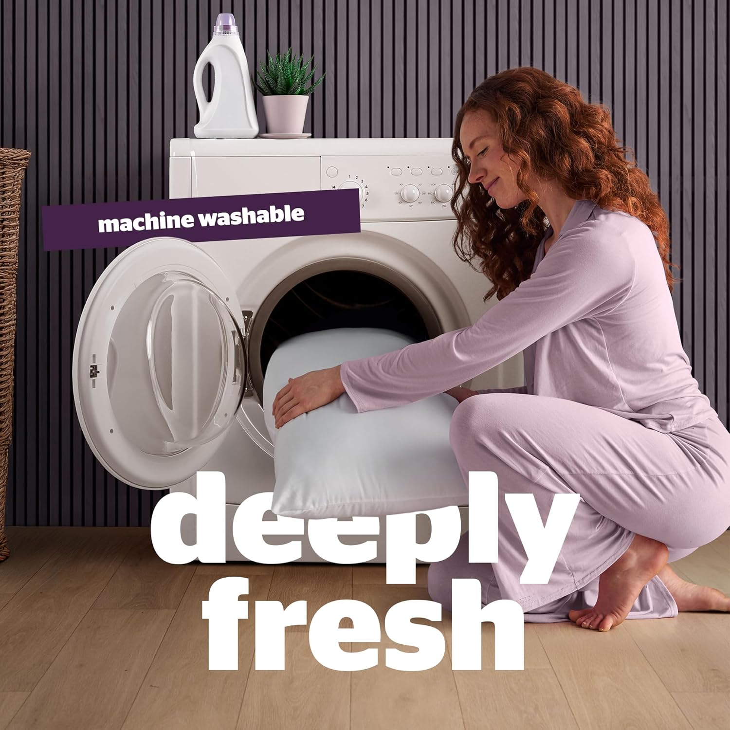 Deep Sleep Pillows 2 Pack – Medium Support Comfortable Hollowfibre Bed for Front, Back and Side Sleepers Machine Washable Hypoallergenic of Standard Size, White