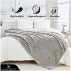 Fleece Throw Blanket | Soft Fluffy Throws For Sofas, Bed, Settee, Couch | Extra Warm Large Blanket Throw | Easycare, Anti Allergic | Double 150x200 Cm | Grey
