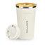 Coffee Travel Mug, 500ml Insulated Coffee Cup with Leakproof Lid, Reusable Stainless Steel Double Wall Vacuum Thermaol Mug/to Go Cups for Hot Cold Drinks, White