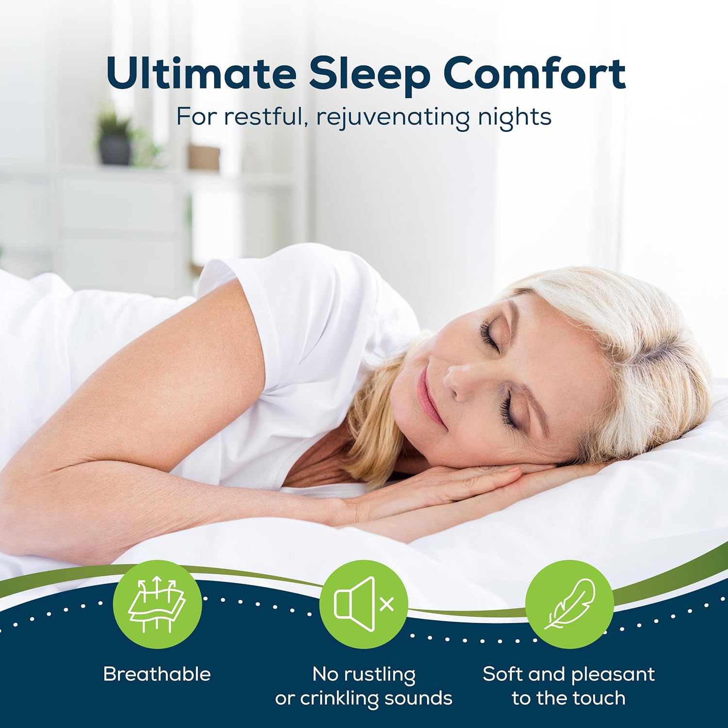Sensalou Waterproof Mattress Protector 80x200 cm – Single Bed Mattress Cover with Elastic Corner Straps, Soft Terry Surface, Hypoallergenic, Breathable, Washable at 95°C, Quiet Sleep, 1-Pack