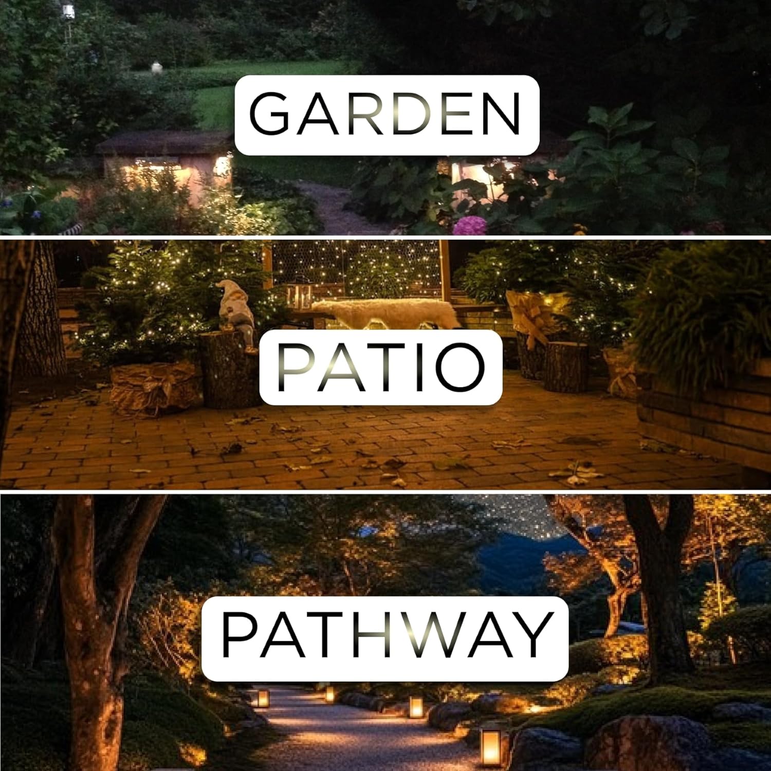 Uluru Outdoor Garden Solar Light / 3 Pack of LED Rock Design Solar Lights/Waterproof Garden Ornament Light/Rechargeable Battery Included
