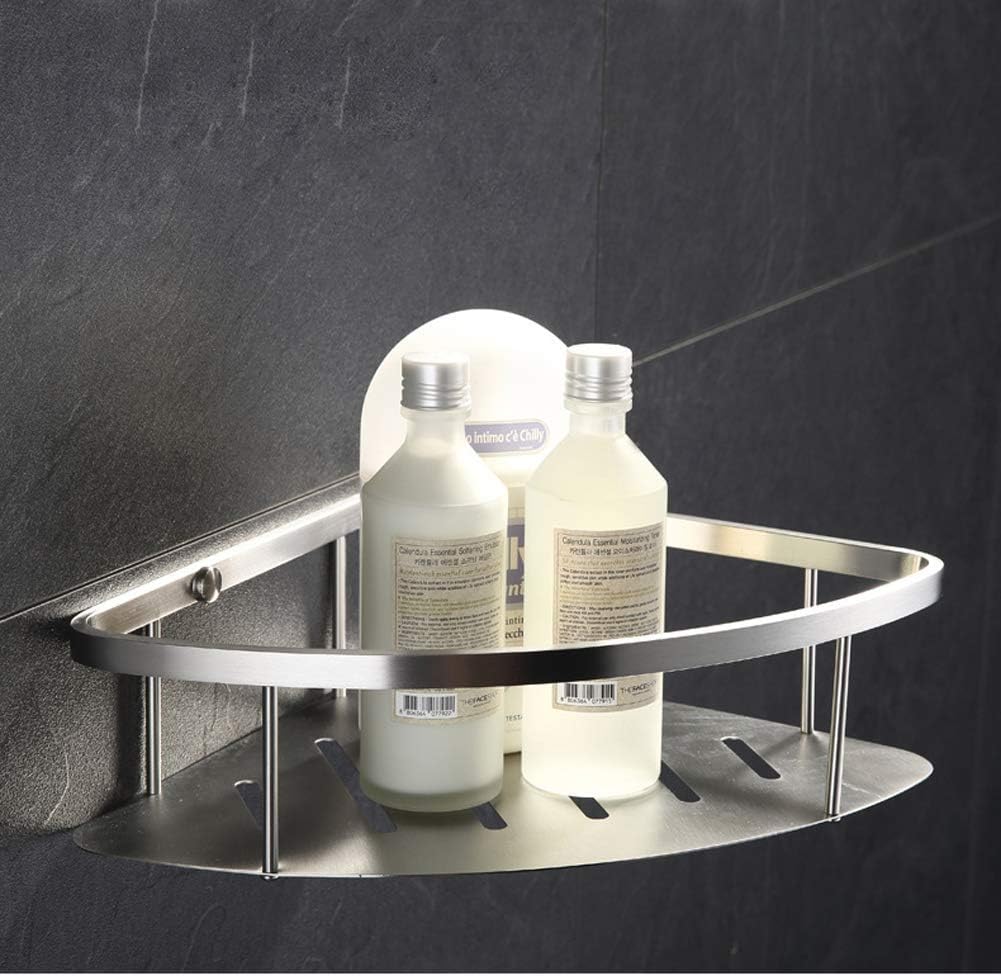 CS005 Wall Mounted Stainless Steel Bathroom Shower Corner Caddy Rust Proof, Brushed Steel