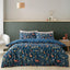 Enchanted Twilight Animals Reversible King Duvet Cover Set with Pillowcases Navy Blue