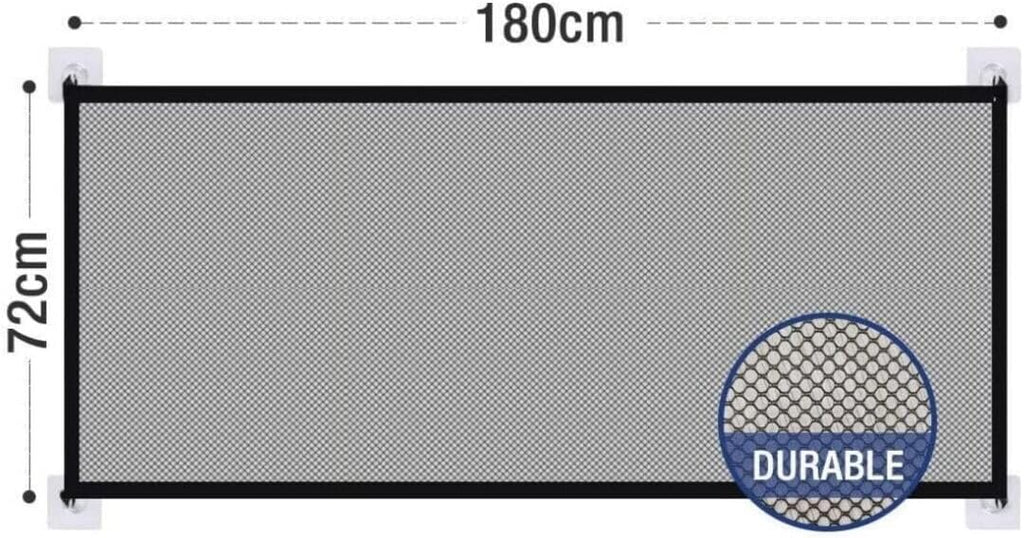 Magic Gate for Dogs, Portable Folding Safety Stair Gate Safe Guard Isolation Net with Hooks Indoor Pet Dog Mesh Fence, Easy Install Anywhere for Pet Dogs Cats, 180x72cm