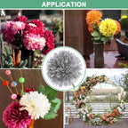 6-Pack Artificial Chrysanthemum Ball Flowers,11 Inch Faux Chrysanthemum Silk Bouquets Real Touch Faux Flowers for Home/Wedding/Christmas/Party[Silver]