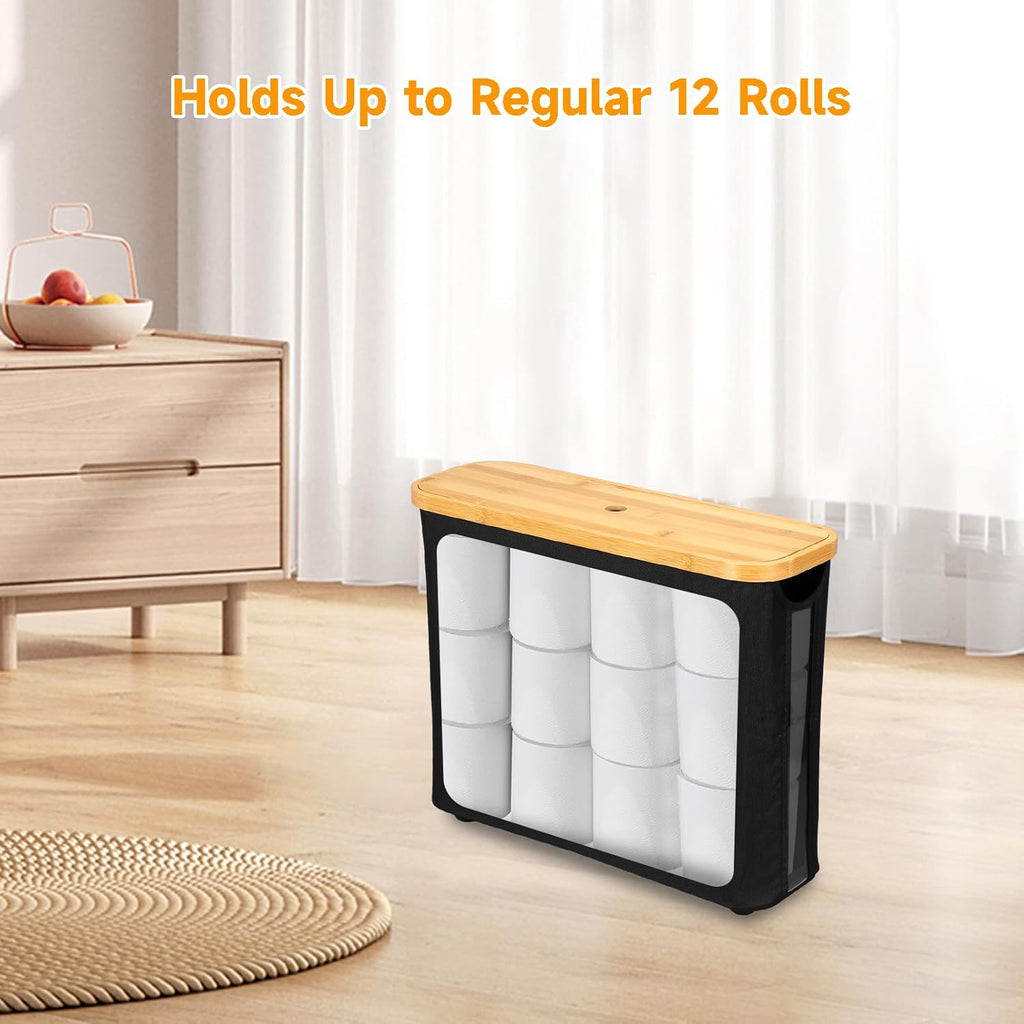 Toilet Roll Storage, Toilet Roll Storage Basket with Lid, Multifunctional Toilet Paper Basket, Toilet Paper Basket Cabinet, Toilet Roll Holder Storage Stand