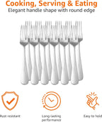 Stainless Steel Dinner Forks with Round Edge, Dishwasher Safe, Pack of 12, Silver