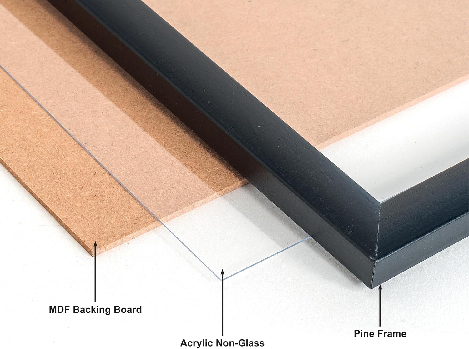 RAVENWOOD A3 (30x42cm) Black Picture Frame Acrylic (Non-Glass) Front Pack of 1