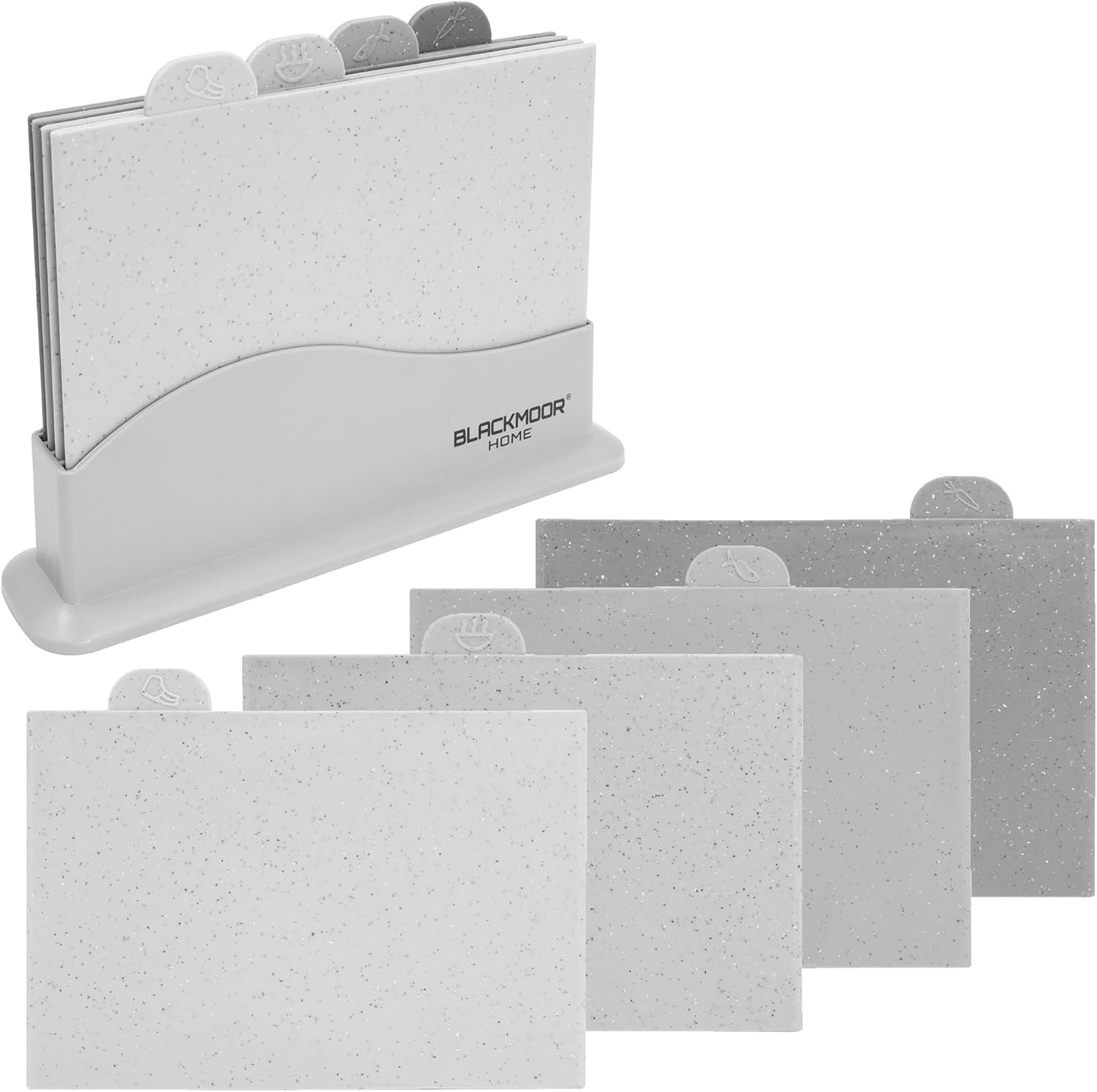 Blackmoor Grey Chopping Board Set of 4 / Versatile and Durable Chopping Boards for Kitchen/Cutting Meat, Fish, Vegetables, Hot Foods and More/Dishwasher Safe Main image