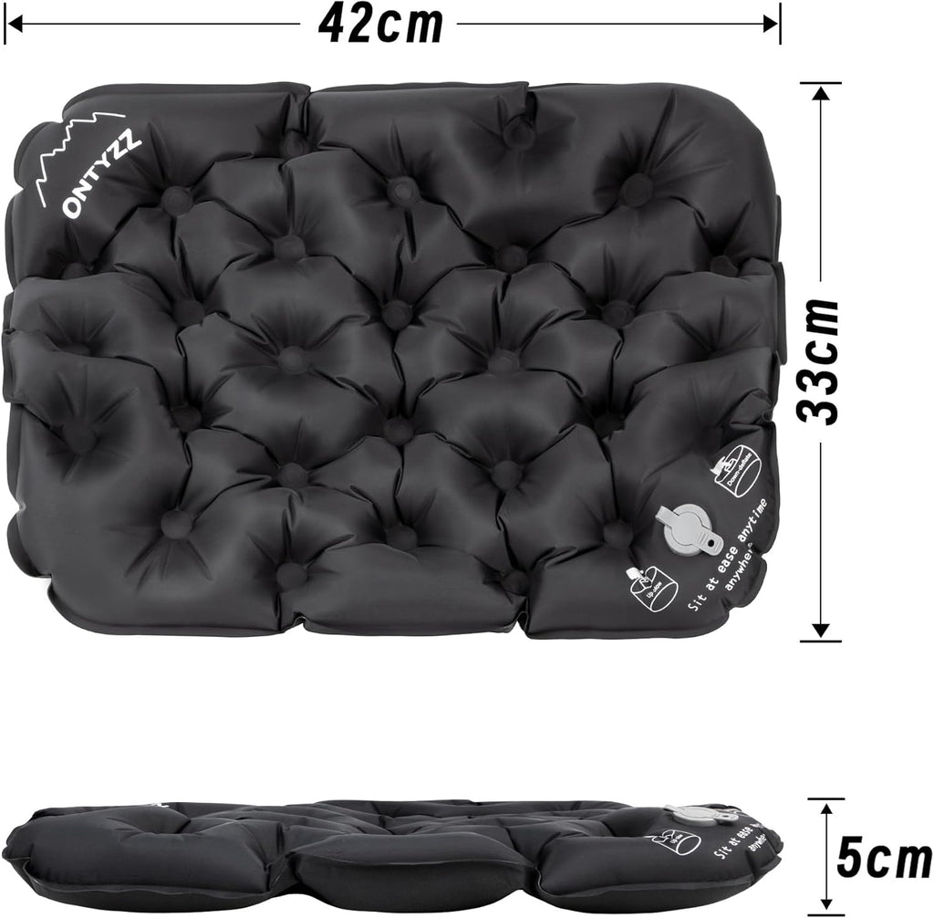 Inflatable seat Cushion Stadium Waterproof Air Pad Lightweight Portable Sit Mat for Hiking Camping Walking Travel Fishing Boating Flying Backpacking