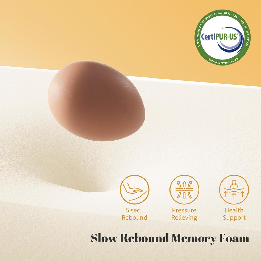 Contour Memory Foam Pillow Ergonomic Head Neck Support Pillows, Bed Pillow with 30% bamboo + 70% polyester Cover, for Side, Back, Stomach Sleepers, White 60×33×12/10cm