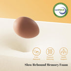 Contour Memory Foam Pillow Ergonomic Head Neck Support Pillows, Bed Pillow with 30% bamboo + 70% polyester Cover, for Side, Back, Stomach Sleepers, White 60×33×12/10cm